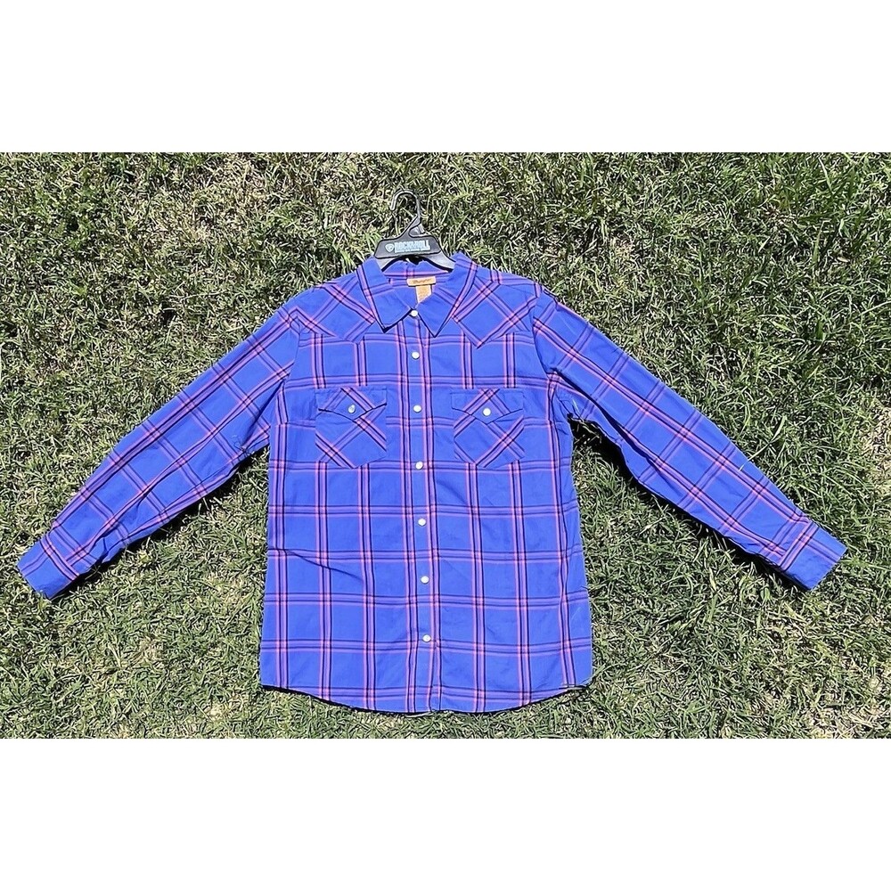 Wrangler 112335507 Women’s Size L Western Plaid, Long Sleeve, Pearl Snap Shirt - Picture 16 of 16